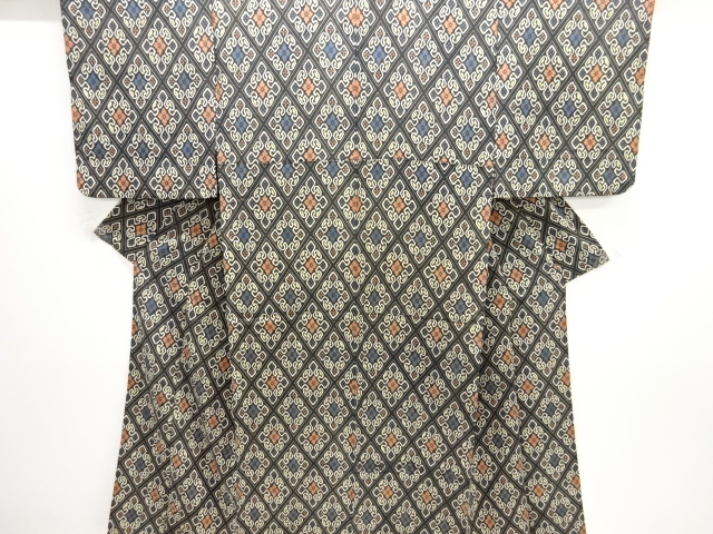 アンティーク　錦紗花菱模様着物